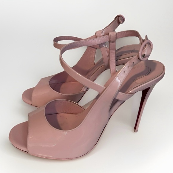Christian Louboutin So Jenlove 100 Leather Stiletto Heels Women 37.5 Pink Luxury - Picture 6 of 12